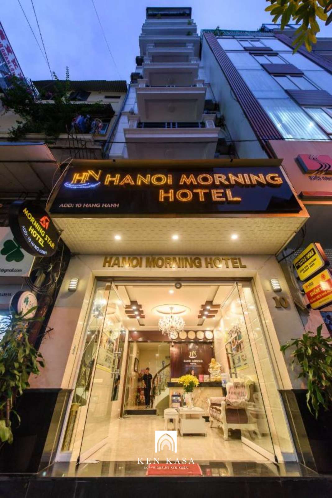 Mặt tiền của Hà Nội Morning Hotel 